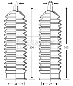 Bellow Kit, steering (BSG3197)