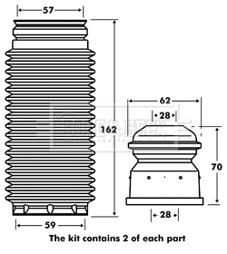 Dust Cover Kit, shock absorber (BPK7053)
