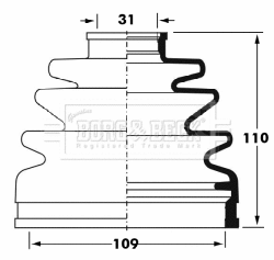 Bellow Kit, drive shaft (BCB6026)