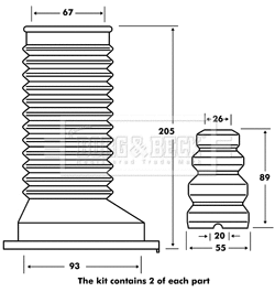 Dust Cover Kit, shock absorber (BPK7101)