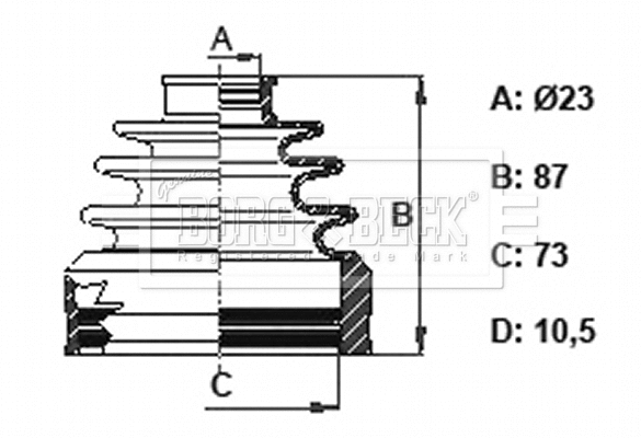 Bellow Kit, drive shaft (BCB6164)