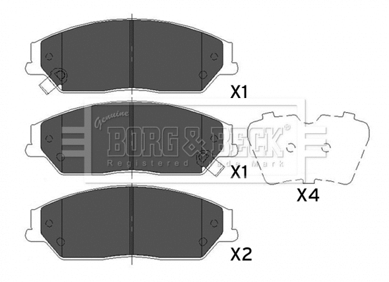 Brake Pad Set, disc brake (BBP2493)