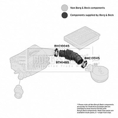 Intake Hose, air filter (BTH1485)