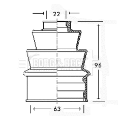 Bellow Kit, drive shaft (BCB2197)