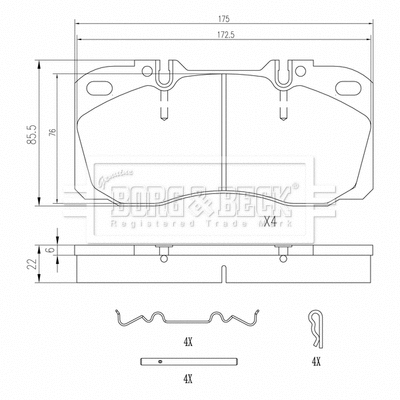 Brake Pad Set, disc brake (BBP33006)