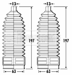Bellow Kit, steering (BSG3322)
