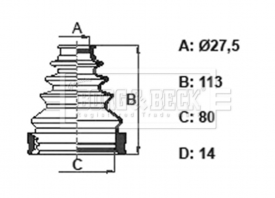 Bellow Kit, drive shaft (BCB6393)