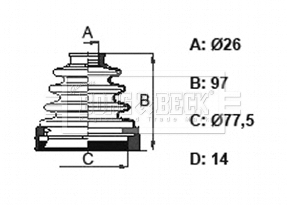 Bellow Kit, drive shaft (BCB6158)