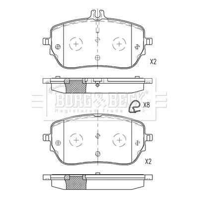 Brake Pad Set, disc brake (BBP2808)