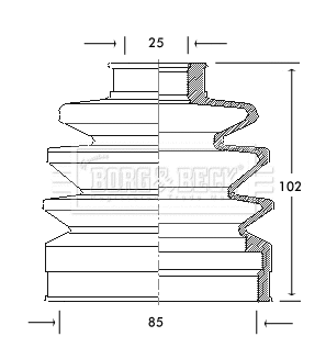 Bellow Kit, drive shaft (BCB2055)