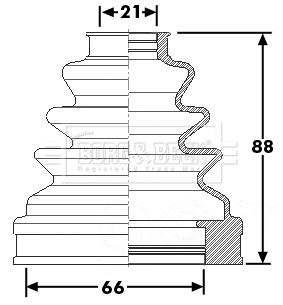 Bellow Kit, drive shaft (BCB6266)
