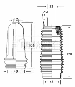 Bellow Kit, steering (BSG3226)