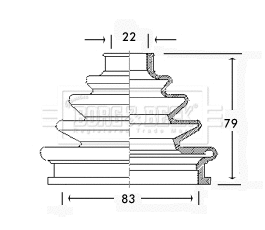Bellow Kit, drive shaft (BCB2301)