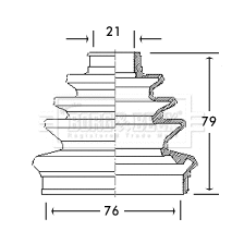 Bellow Kit, drive shaft (BCB2143)