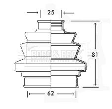 Bellow Kit, drive shaft (BCB2196)