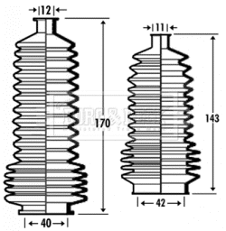 Bellow Kit, steering (BSG3359)