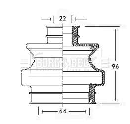Bellow Kit, drive shaft (BCB2306)