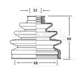 Bellow Kit, drive shaft (BCB2232)