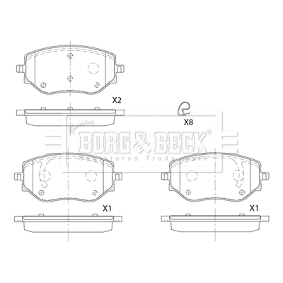 Brake Pad Set, disc brake (BBP2887)