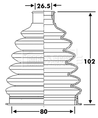Bellow Kit, drive shaft (BCB6280)