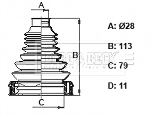 Bellow Kit, drive shaft (BCB6407)