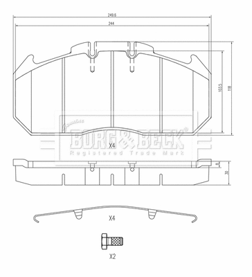 Brake Pad Set, disc brake (BBP33003)
