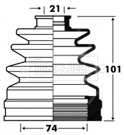 Bellow Kit, drive shaft (BCB2841)