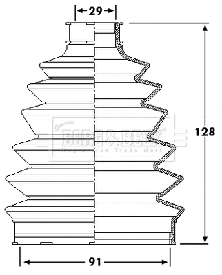 Bellow Kit, drive shaft (BCB6206)