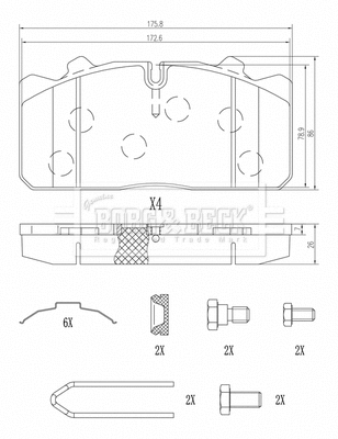 Brake Pad Set, disc brake (BBP33001)