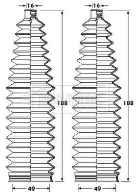 Bellow Kit, steering (BSG3413)