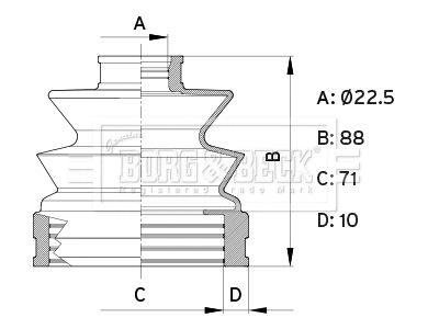Bellow Kit, drive shaft (BCB6414)