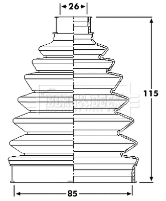 Bellow Kit, drive shaft (BCB6207)