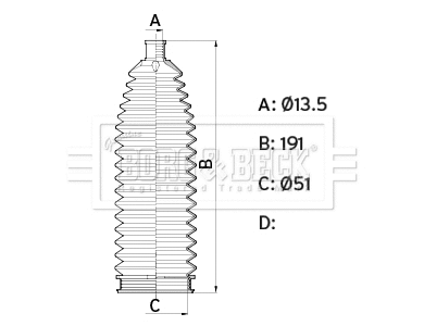 Bellow Kit, steering (BSG3461)