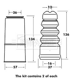 Dust Cover Kit, shock absorber (BPK7082)