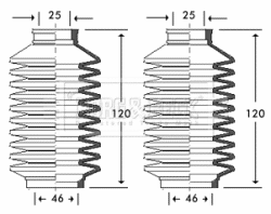 Bellow Kit, steering (BSG3261)