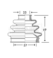 Bellow Kit, drive shaft (BCB2774)