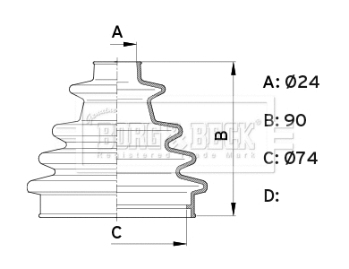 Bellow Kit, drive shaft (BCB1004)