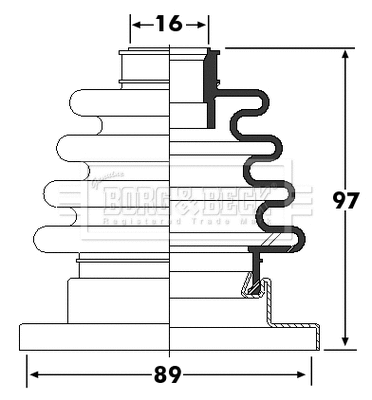 Bellow Kit, drive shaft (BCB6252)