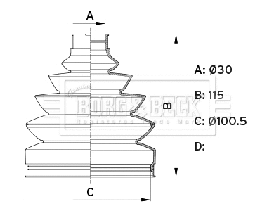 Bellow Kit, drive shaft (BCB6345)