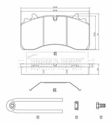 Brake Pad Set, disc brake (BBP33014)