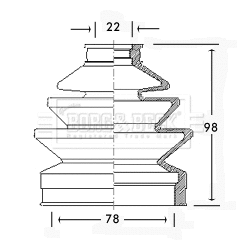 Bellow Kit, drive shaft (BCB2292)