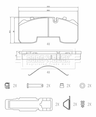 Brake Pad Set, disc brake (BBP32999)