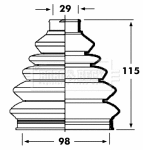 Bellow Kit, drive shaft (BCB2354R)
