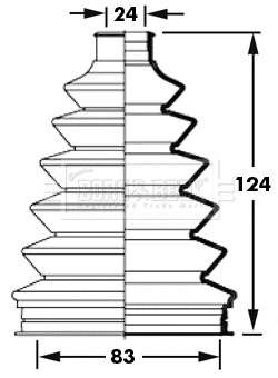 Bellow Kit, drive shaft (BCB2383)