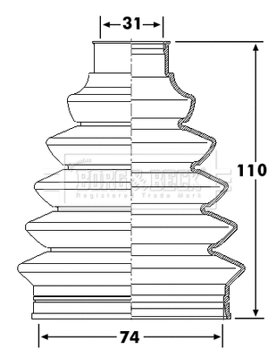 Bellow Kit, drive shaft (BCB6232)