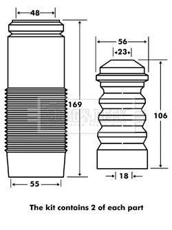 Dust Cover Kit, shock absorber (BPK7047)