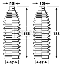Bellow Kit, steering (BSG3349)