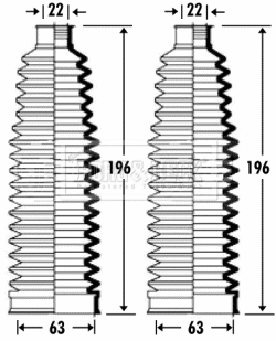 Bellow Kit, steering (BSG3272)