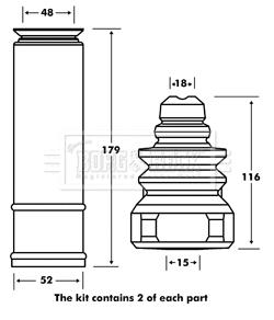 Dust Cover Kit, shock absorber (BPK7080)