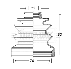 Bellow Kit, drive shaft (BCB2662)